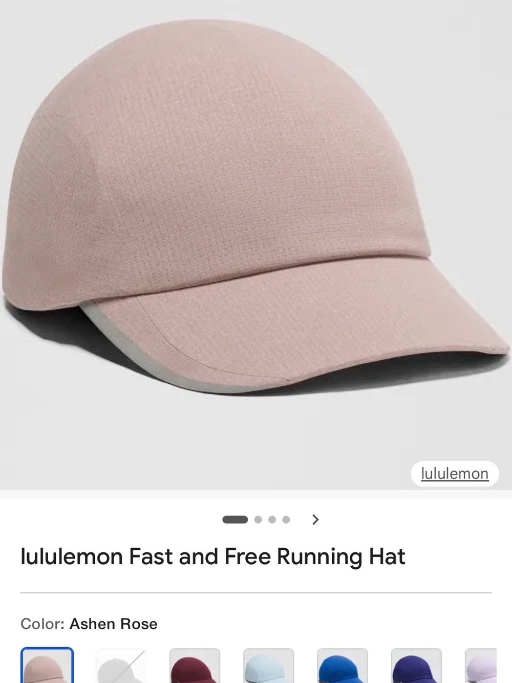 lululemon athletica light pink performance visor